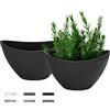 LaDoVita Vasi per piante con fori di drenaggio, grandi fioriere da 30,5 cm, per piante da interno, vasi da fiori in plastica da esterno, confezione da 2, nero satinato