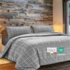Dorian Home - Set Copripiumino Matrimoniale 250x210 con Sacco in 100% Puro Cotone + 2 Federe Cuscino Letto 50x80 con Patella di 18 cm (Scozzese Grigio, Matrimoniale - 250x210 cm)