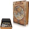 Jwthee Scatola porta libri decorativa, scatola portaoggetti a forma di libro, scatola porta libri vintage, decorazioni in legno per libri antichi in stile europeo per scaffale bar da