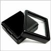 Scatola 24 Pezzi 4 X 4 Cm Nero Gemme Display Scatola di Plastica Stoccaggio per Gemme...