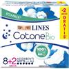Lines Cotone Bio Assorbenti Ultra Notte con Ali - 10 Pezzi