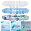 Bivei 3 Pezzi 6mm Bracciale Donna - Moonstone, Acquamarina, Fluorite - Bracciali con Elastico con Pietre Naturali, Gioielli con Perline Fatto a Mano per Yoga, Meditazione, Protezione e Regalo