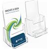 Azar Displays 252922-2PK - Porta opuscoli con tasca per biglietti da visita, confezione da 2, trasparente