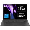 LG Gram 17Z90RU-G NOTEBOOK, 17 ", processore Intel® Core I5 1334U, Intel®, RAM 16 GB, 1000 GB SSD, Black, Windows 11 Home