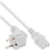 InLine 20979 Cavo Alimentazione, Spina Schuko CEE-7/7 90° a Presa IEC-320-C13, 3 m, Bianco