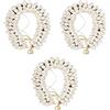 velvet london 3 gajra per capelli con fiori di gelsomino, supporto per chignon, fatti a mano, accessori per acconciature per donne e ragazze (bianco)