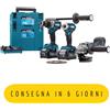 Makita DK0125G301 (TD001G+DF001G+GA005G) COMPLETO CON DUE BATTERIE E CARICABATTERIE +2 VALIGETTE