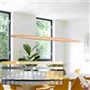 YYUTLUO Lampada A Sospensione A LED In Legno Per Tavolo Da Pranzo, Dimmerabile Con Telecomando, Lampada Sospensione Altezza Regolabile Design Lineare Moderno Lampada Soggiorno Sospesa Per Sala (100cm)