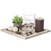 Out of the blue ootb out of The Blue kg Articoli Decorativi/Piatto Quadrato in Legno Naturale con portacandele, Candele e Pietre Decorative