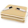 OKSY Coprimaterasso Elettrico Scaldaletto Made in Italy, Lavabile, Anallergico, 6 Temperature, 4 Timer, Lato Comando Personalizzabile, Sicuro e Confortevole (BEIGE, 150X150)