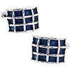 Charles William Gemelli per camicia con motivo incrociato blu e argento, 2, Argento