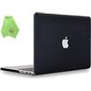 UESWILL, custodia rigida opaca per MacBook, morbida al tatto, include panno in microfibra, Black, Macbook Pro 13 con Retina Display
