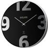 Explore Scientific RAC1002 Orologio a Parete diametro 25cm, Radiocomandato, Movimento Preciso, Non Necessita di Regolazione, Design Contemporaneo, Chic, Metallo, Nero