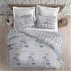 PENSIERI DELICATI Parure Copripiumino Matrimoniale 100% Cotone, Completo di Sacco 250x200cm e 2 Federe 52x82cm, Made in Italy, Copripiumino Lavabile In Lavatrice A 40°, Fantasia Renne Blu
