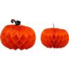 Dekohelden24 Set di 2 appendini XXL - Zucca Honeycomb, Zucca di Carta, Zucca di Halloween in Carta, Zucca Honeycomb in Arancione, Contenuto della Confezione: 2 Pezzi, Dimensioni: L x P 25 x 20 x 25 cm/30 cm x 23