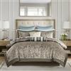 Madison Park Accogliente Set Trapunta Seta Finta Seta Jacquard Paisley Design, Poliestere Charmeuse, Cotone, Blu Biab 12pcs, Queen