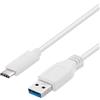 PremiumCord Cavo di Collegamento USB 3.2 Gen 1, Cavo Dati Superspeed Fino a 5 Gbit/s, Cavo di Ricarica Fino a 2 A, Potenza 40 W, USB Tipo A Maschio a USB Tipo C Maschio, Colore Bianco, Lunghezza 2m