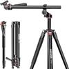 NEEWER Monopiede Treppiede Fotocamera Orizzontale Overhead con Testa Fluida e Colonna Centrale Flessibile, 90" DSLR Video Tripod da Viaggio in Metallo, Piastra QR Arca e Gambe Invertite, Max 6kg, TP64