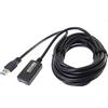 PremiumCord Cavo Prolunga USB Attivo con Ripetitore 5m, USB a Femmina a A Maschio, Cavo USB 3.2 Super Speed, 2x Schermato, AWG20/28, Colore Nero, Lunghezza 5m