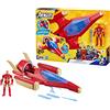 M.V.GIOCHI SRLS Hasbro Marvel Avengers Iron Man con Jet da Battaglia e Blaster a Repulsore