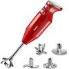bamix Frullatore a immersione M350 MAXX incl. lama multiuso, per carni e verdure, frusta, frullino in acciaio inox, 300 watt, 2 velocità, Made in Switzerland, Rosso/cromo