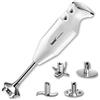 bamix Frullatore a immersione kit M350 MAXX incl. lama multiuso, per carni e verdure, frusta, frullino in acciaio inox, 300 W, 2 velocità, Made in Switzerland, Bianco/cromo