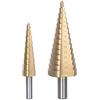 RIBIMEX PRFEX2/B Set 2 punte a scalini per acciaio, legno, plastica, 2 Pezzi