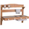 roba Cucina Giocattolo da Esterno da Appendere - con Accessori - Resistente alle Intemperie - Regalo di Compleanno, Natale - Legno Certificato FSC - Teak Naturale Chiaro