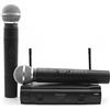 QiCheng&LYS Microfono wireless, Microfono VHF professionale a doppio canale Sistema di microfono wireless con 2 microfoni trasmettitori dinamici portatili per feste, conferenze, karaoke (PGX58)