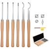 VEVOR Set di Utensili per Tornitura per Legno 6 pezzi, Set di Scalpelli per Tornio Utensili per Sgrossatura Finitura, Set di Strumenti per Tornitura Lavorazione del Legno Fai da te