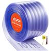 VEVOR Tenda a Strisce Trasparente, 30,8 m x 30,5 cm, Rotolo Sfuso di Strisce in Plastica a Coste per Porte, Strisce per Tende per Congelatori e Frigoriferi per Porte di Supermercati, Garage, Magazzini