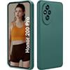 ISOI - Cover per Honor 200 Pro, Custodia Morbida in Silicone Liquido, Protezione Completa Antiurto Ultra Sottile per il Corpo - Verde Notte