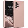 kwmobile Custodia Compatibile con Samsung Galaxy A52 / A52 5G / A52s 5G Cover - Protezione Back Case Morbida - Silicone TPU Effetto Metallizzato Oro Rosa Metallizzato