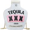Fozehlad Rahada, borsa a tracolla da donna, con paillettes, a forma di bottiglia di tequila, elegante borsa a catena per ragazze, argento (Kl574p Sweatshirt - Bambini), Taglia unica