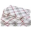 Comfort Spaces Comfort spazi - Lenzuolo di flanella di cotone Set, Plaid Red/Grey, Queen
