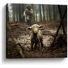 GUN SUPPLIES OUTLET LLC Stampa artistica da parete su tela, motivo: Gesù e agnello che corre dopo aver perso l'agnello, decorazione per la casa cristiana, 20,3 x 25,4 cm
