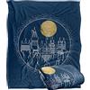LOGOVISION Harry Potter Hogwarts Full Moon Line Art Coperta super morbida al tatto setoso - 152 x 127 cm