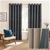 furn. Verso Coppia Di Tende Oscuranti Con Occhielli - Tende In Pelle Scamosciata Reversibili Con Anello Superiore Che Bloccano La Luce (Petrolio - 168x137cm)