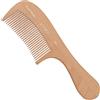 KYVU W6 Pettine per capelli in legno con manico per donne e uomini, a denti fini