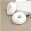 SYSUII 10 elastici per capelli in pelliccia sintetica pelosa, elastici per bambini, con pompon, per coda di cavallo, accessori per capelli, per donne e ragazze, colore bianco