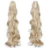 Silk-co 60cm-Extension Coda Clip con Pinza Finta Coda Capelli Mossi Claw on Ponytail Extension Capelli per Coda Capelli-Dorato Mix Biondo Sbiancante