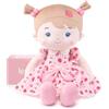 LeyaDoll - Bambola morbida di pezza per neonata, prima bambola di straccio per bambina di 1 anno, regalo di compleanno, regalo di Natale in peluche per neonati e bambini - Fragola - Ragazza