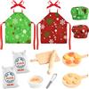 YUNHENTONG Accessori Elfo Natale, 22 Pezzi Accessori Casa delle Bambole con Grembiule Set da Forno, 1/12 Accessori da Cucina in Miniatura per la Decorazione della Casa delle Bambola Elfo (Rosso-Verde B)