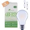 greenandco 4 lampadina a filamento LED | smerigliate | E27 A60 | 7,2 W 1521 lm | sostituisce 100 W | 4000 K bianco neutro | 320° | 230 V | senza sfarfallio | Classe energetica A | non dimmerabile
