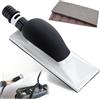 GOMETY Smerigliatrice manuale da 198 x 70 mm, con aspirazione, manico per l'estrazione della polvere, blocco di spugna abrasiva privo di polvere con 5 fogli di carta vetrata di diverse grana P80 P120 P180