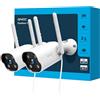 GNCC Kit 2 Telecamera Wi-Fi Esterno 2K, Fisso Videocamera Sorveglianza