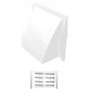 H&C VENT Griglia di ventilazione angolare con valvola antiriflusso - Griglia di protezione dalle intemperie in plastica per copertura esterna della cappa aspirante - (bianco, 190 x 190 mm I Ø 150 mm)