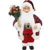Babbo Natale 40cm scozzese con luce alzato