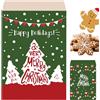 MOMAHUA 100 sacchetti per caramelle dell'albero di Natale, piccoli sacchetti di carta per caramelle, 12,7 x 17,8 cm, sacchetti verdi natalizi per dolci|sacchetti per popcorn|sacchetti per panini e pane|
