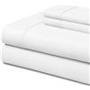 EasyCosy Set Lenzuola Matrimoniale 150x200 Microfibra Spazzolata Bianco